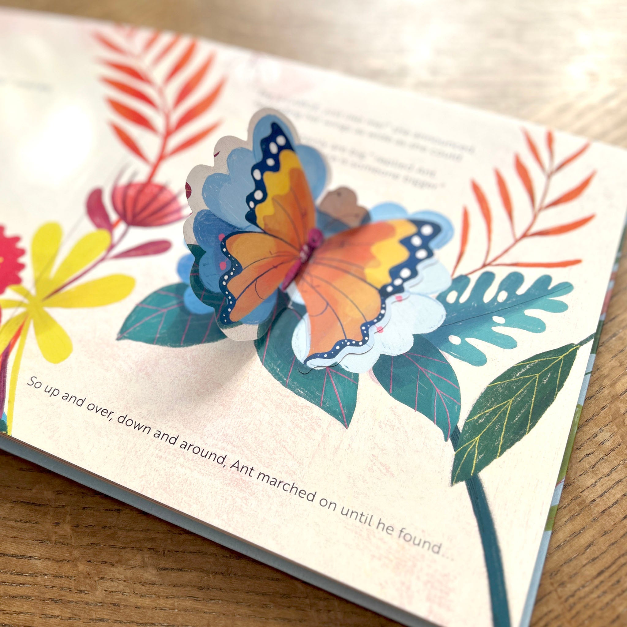 Children's book How Big is Big with a colorful butterfly pop-up illustration